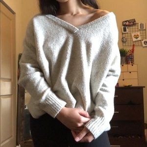 French Connection Sweater // Grey and Cream